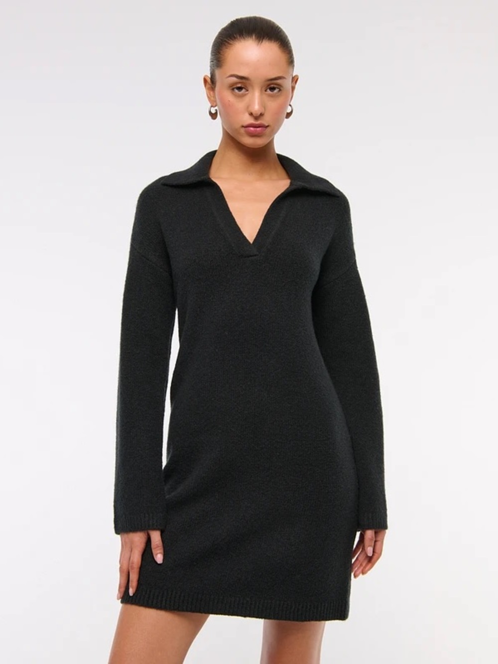 NWT Abercrombie & Fitch Long-Sleeve Collared Mini Sweater Dress